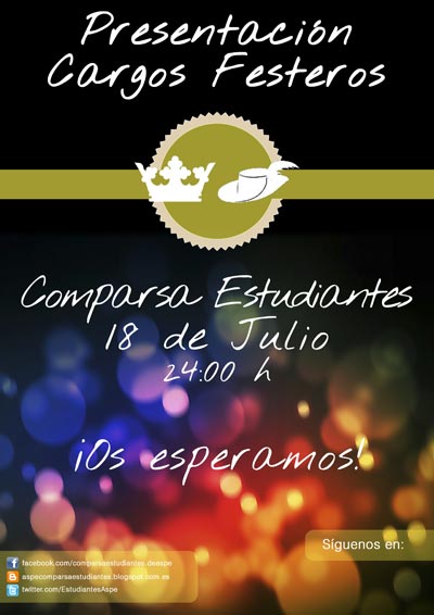 Presentación cargos festeros Cristianos Estudiantes